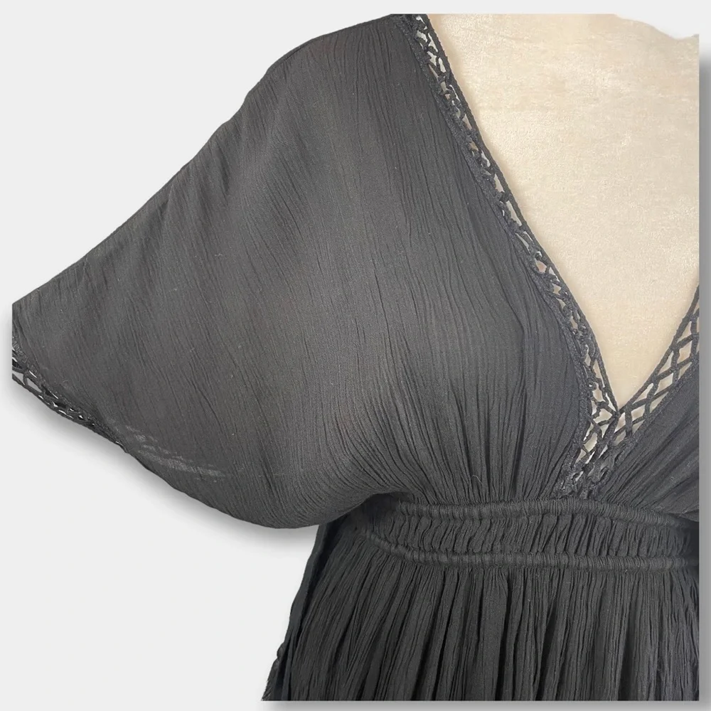 NWT Accessorize Lace Trim Maxi Dress Black Size XS - Picture 10 of 14